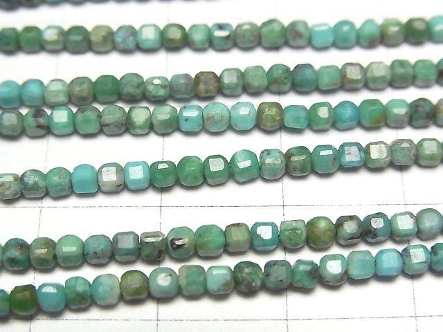 【動画】【素晴らしい輝き】ターコイズAA++ 極小キューブカット2×2×2mm 1連(約38cm) サムネイル2