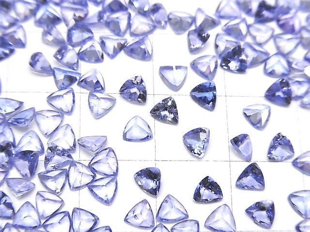 【動画】宝石質タンザナイトAAA ルース トライアングルファセットカット4×4mm 2粒 サムネイル3