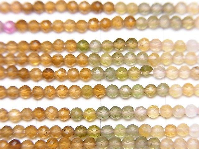 【動画】【素晴らしい輝き】マルチカラートルマリンAA++ 極小ラウンドカット2mm 1連(約37cm) サムネイル2