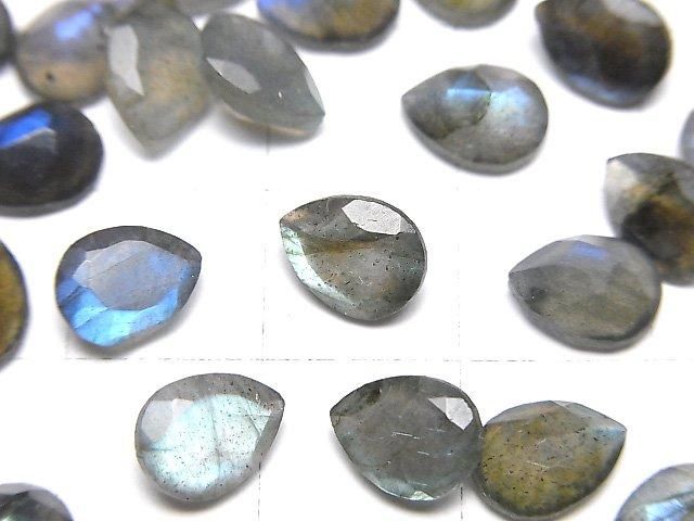 【動画】宝石質ラブラドライトAA++ ペアシェイプファセットカット8×6mm 5粒 サムネイル2