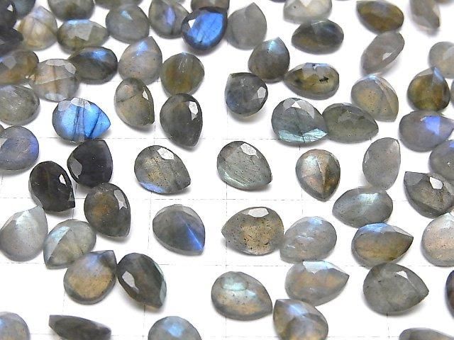 【動画】宝石質ラブラドライトAA++ ペアシェイプファセットカット8×6mm 5粒 サムネイル4