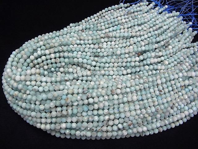 【動画】【素晴らしい輝き】ラリマーAA+ ラウンドカット4mm 半連/1連(約36cm) サムネイル4