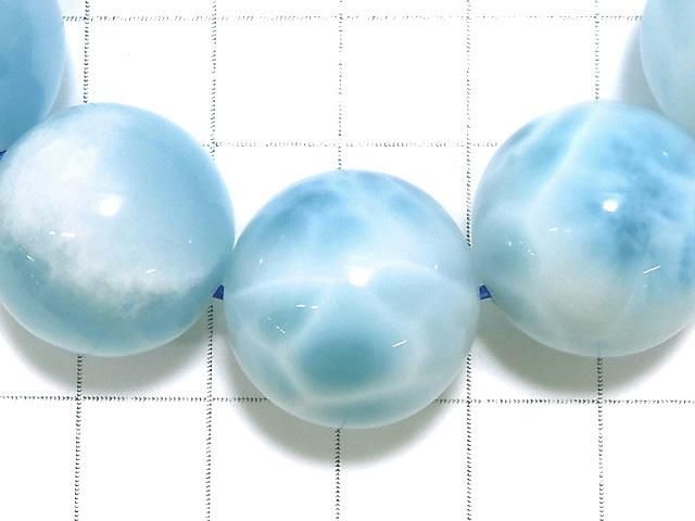 【動画】【1点もの】高品質ラリマーAAA ラウンド19.5mm 1連(ブレス) NO.1 サムネイル3