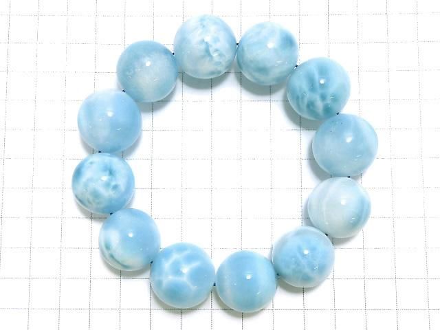 【動画】【1点もの】高品質ラリマーAAA ラウンド20mm 1連(ブレス) NO.2 サムネイル2