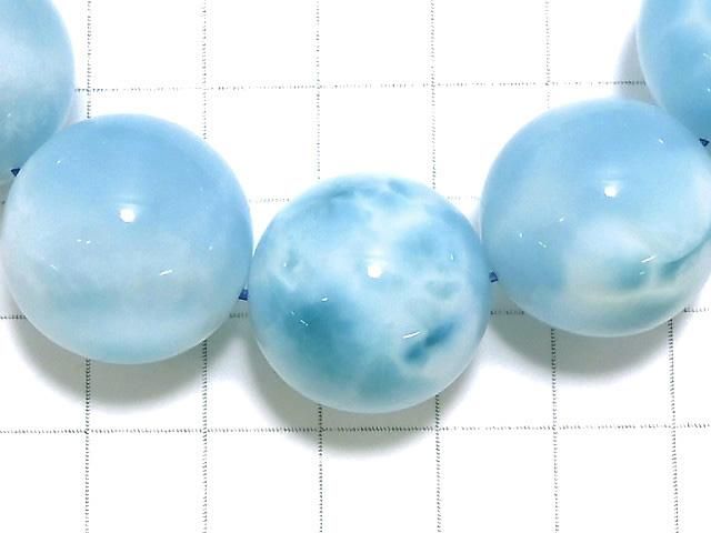 【動画】【1点もの】高品質ラリマーAAA ラウンド20mm 1連(ブレス) NO.2 サムネイル3