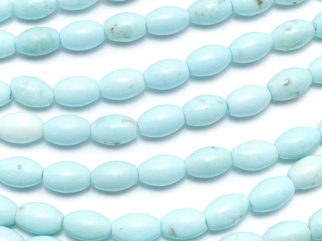 【動画】マグネサイトターコイズ ライス6×4×4mm 1連(約37cm)の画像
