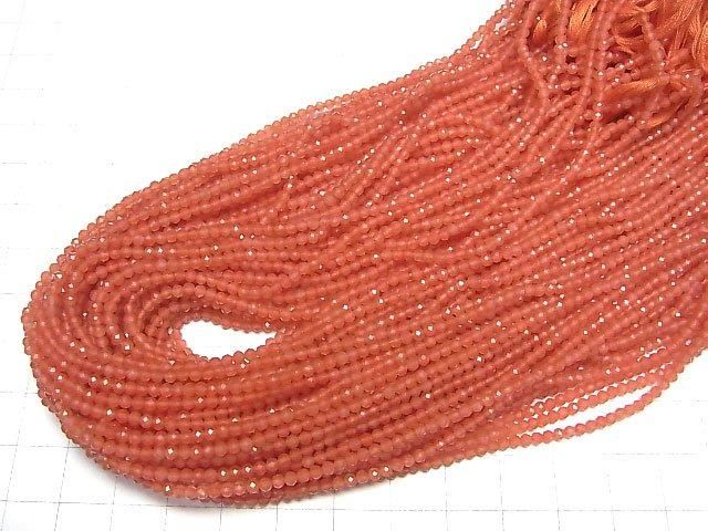 【動画】【素晴らしい輝き】オレンジジェード 極小ラウンドカット2mm 1連(約29cm) サムネイル4