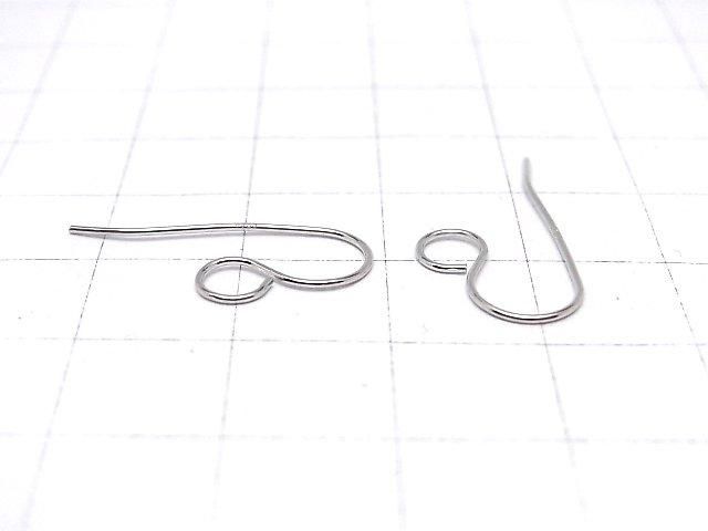 Silver925 ピアスフック24×11mm ロジウム 2ペア サムネイル2