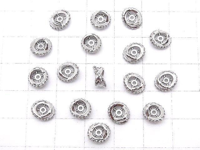 メタルパーツ ロンデル7×7×4mm シルバー(CZ付) 2個 サムネイル4