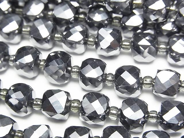 【動画】【素晴らしい輝き】高純度テラヘルツ鉱石 キューブカット6×6×6mm 1連(約36cm)の画像