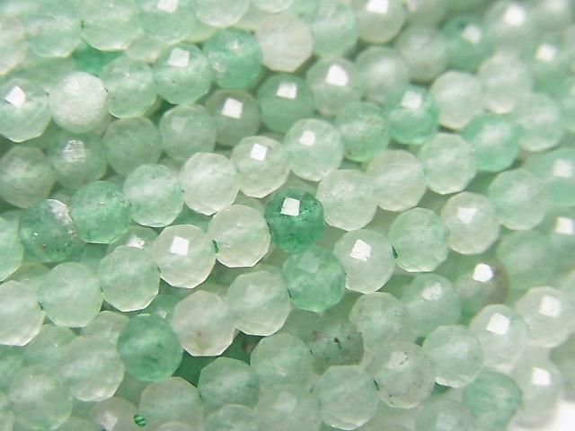 【動画】【素晴らしい輝き】グリーンアベンチュリン ラウンドカット3mm 1連(約37cm)の画像