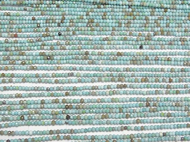 【動画】【素晴らしい輝き】マグネサイトターコイズ ボタンカット2.5×2.5×1.5mm 【ブルーグリーン】 1連(約37cm) サムネイル3