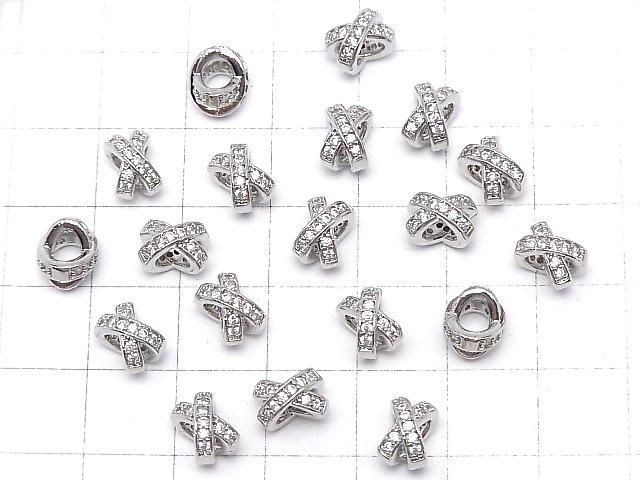 メタルパーツ ロンデル8×7×5.5mm シルバー(CZ付) 2個 サムネイル4