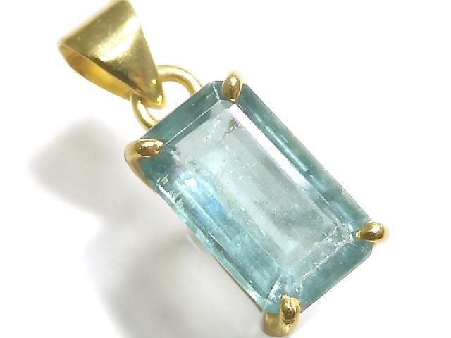 【動画】【1点もの】アクアカイヤナイトAAA- ペンダントトップ 18KGP製 NO.33の画像