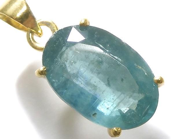 【動画】【1点もの】アクアカイヤナイトAAA- ペンダントトップ 18KGP製 NO.37の画像