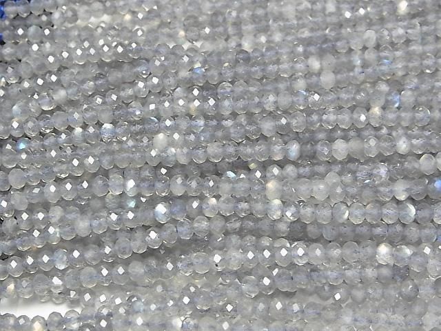 【動画】【素晴らしい輝き】宝石質ラブラドライトAAA- ボタンカット4×4×3mm 1連(約37cm) サムネイル3
