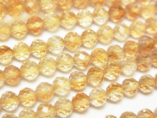【動画】【素晴らしい輝き】ファントムシトリンAA++ ラウンドカット4mm 1連(約37cm)の画像