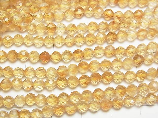 【動画】【素晴らしい輝き】ファントムシトリンAA++ ラウンドカット4mm 1連(約37cm) サムネイル2