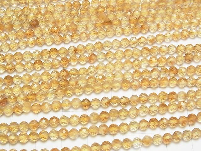 【動画】【素晴らしい輝き】ファントムシトリンAA++ ラウンドカット4mm 1連(約37cm) サムネイル3
