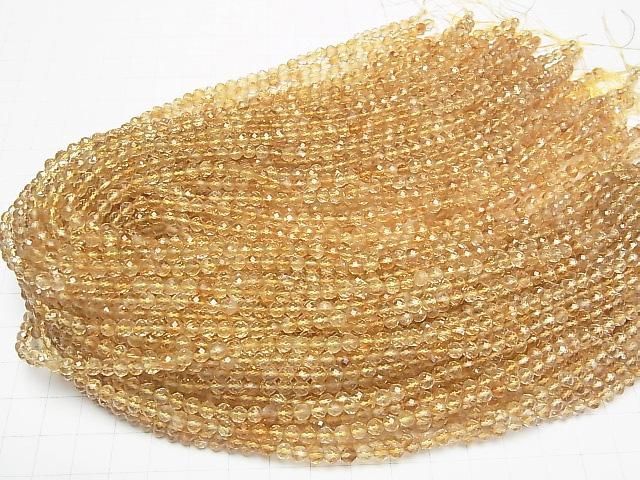 【動画】【素晴らしい輝き】ファントムシトリンAA++ ラウンドカット4mm 1連(約37cm) サムネイル4