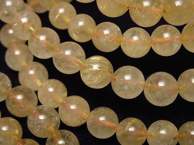 【動画】ルチルクォーツAA+ ラウンド【7mm】【8mm】 1連(ブレス)の画像