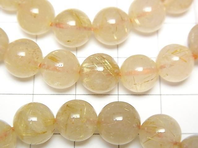 【動画】ルチルクォーツAA+ ラウンド【9mm】【10mm】【11mm】 1連(ブレス) サムネイル2