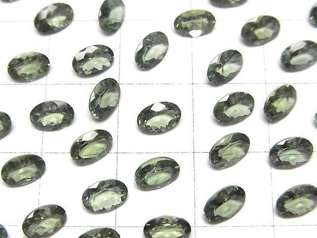 【動画】宝石質グリーンアパタイトAAA- ルース オーバルファセットカット6×4mm 2粒 サムネイル2