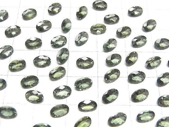 【動画】宝石質グリーンアパタイトAAA- ルース オーバルファセットカット6×4mm 2粒 サムネイル3