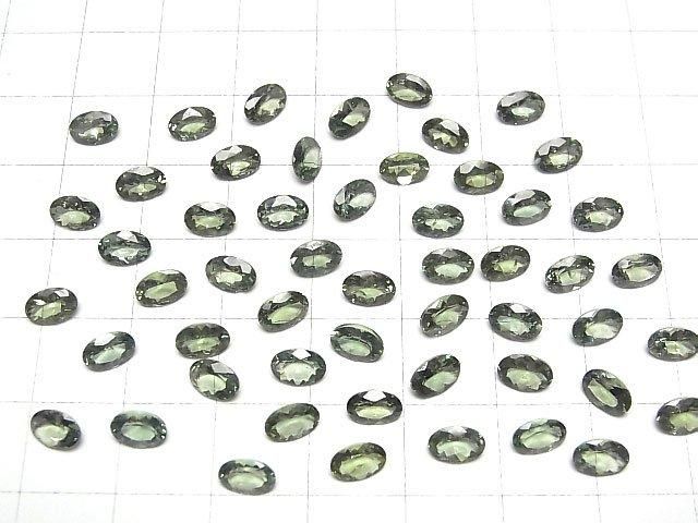 【動画】宝石質グリーンアパタイトAAA- ルース オーバルファセットカット6×4mm 2粒 サムネイル4