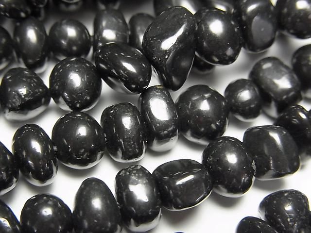 【動画】 シュンガイトAAA ミニタンブル(チップ) 1連(約38cm)の画像