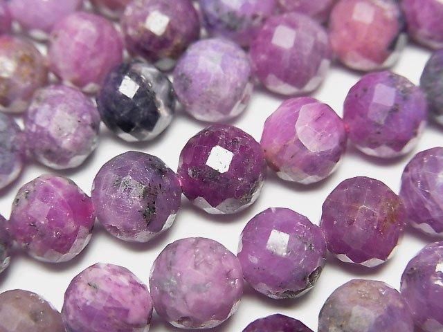 【動画】【素晴らしい輝き】パープルサファイアAA ラウンドカット8mm 半連/1連(約36cm)の画像