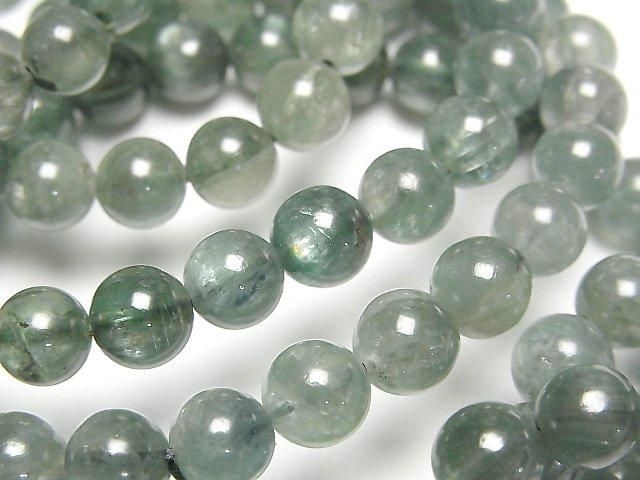 【動画】グリーンカイヤナイトAAA ラウンド7mm 【ダークカラー】 1連(ブレス)の画像