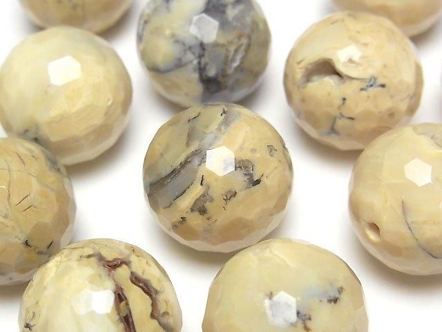 【動画】【粒売り】アフリカンオパール 128面ラウンドカット20mm 5粒の画像