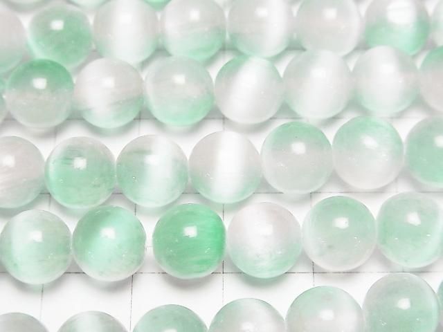 【動画】セレナイト(ジプサム) ラウンド8mm 【グリーン×ピンク】 1連(約37cm) サムネイル2