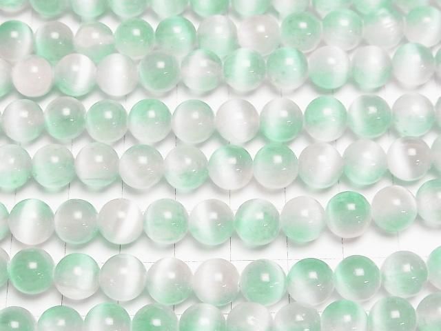 【動画】セレナイト(ジプサム) ラウンド8mm 【グリーン×ピンク】 1連(約37cm) サムネイル3