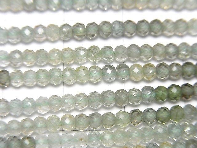 【動画】【素晴らしい輝き】宝石質天然グリーンジルコンAAA ボタンカット3×3×2mm 半連/1連(約28cm) サムネイル2