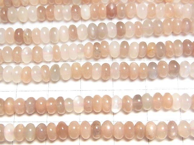 【動画】マルチカラームーンストーンAA++ ロンデル(ボタン)5×5×3mm 1連(約38cm) サムネイル3