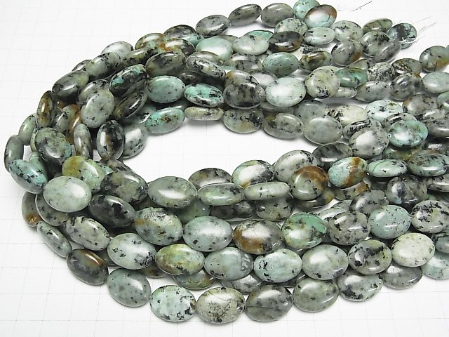 【動画】アフリカンターコイズ オーバル18×13×6mm 半連/1連(約38cm) サムネイル4