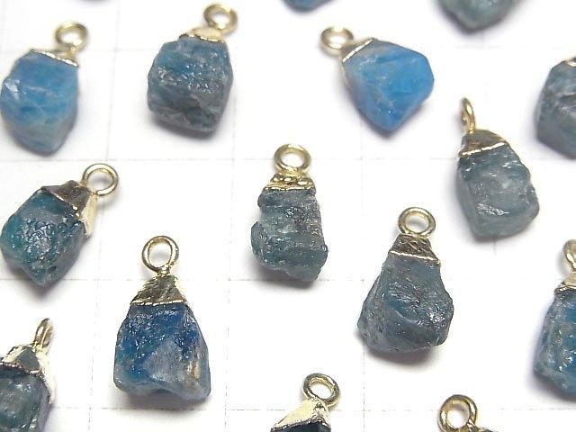 【動画】ブルーアパタイト ラフロック チャーム ゴールドカラー 2個 サムネイル2