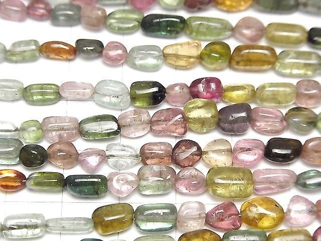 【動画】宝石質マルチカラートルマリンAA++ タンブル 1連(約18cm) サムネイル3