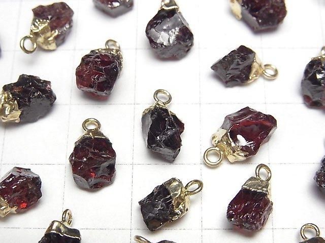 【動画】ガーネット ラフロック チャーム ゴールドカラー 2個 サムネイル2