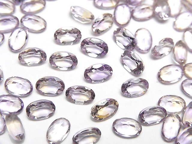 【動画】宝石質アメジスト×シトリンAAA ルース オーバルファセットカット6×4mm 5粒の画像