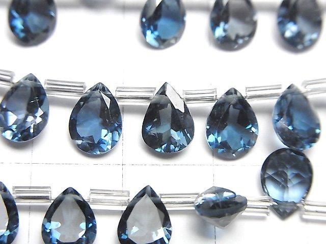 【動画】宝石質ロンドンブルートパーズAAA ペアシェイプ ファセットカット8×6mm 1/4連~1連(16粒) サムネイル2