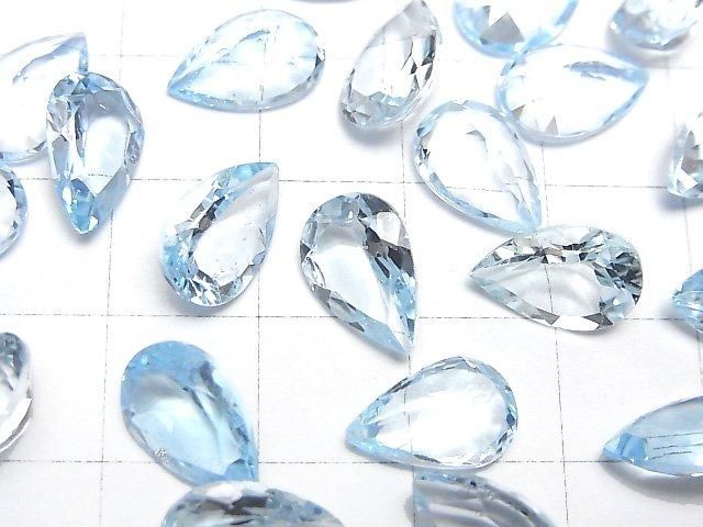 【動画】宝石質スカイブルートパーズAAA- ルース ペアシェイプファセットカット12×8mm 2粒 サムネイル3