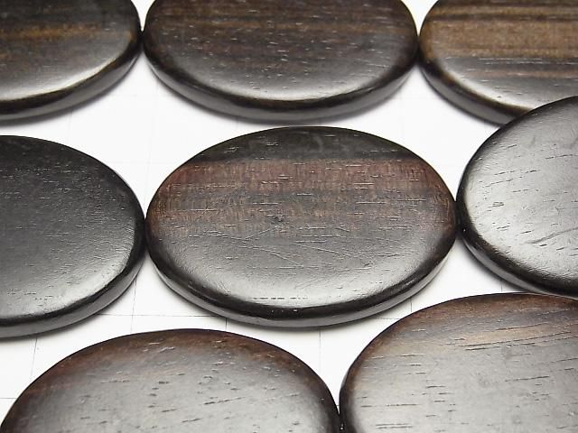 エボニー(黒壇) オーバル35×25mm 半連/1連(約37cm) サムネイル2