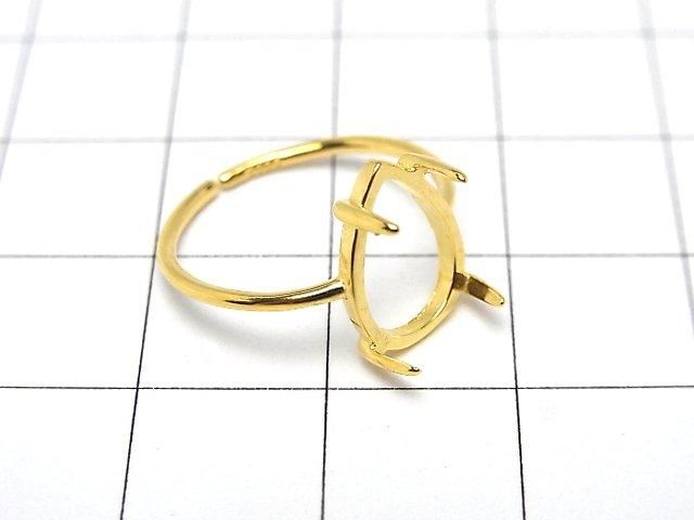 【動画】Silver925 リング空枠(爪留め)ペアシェイプ12×8mm 18KGP フリーサイズ 1個 サムネイル2