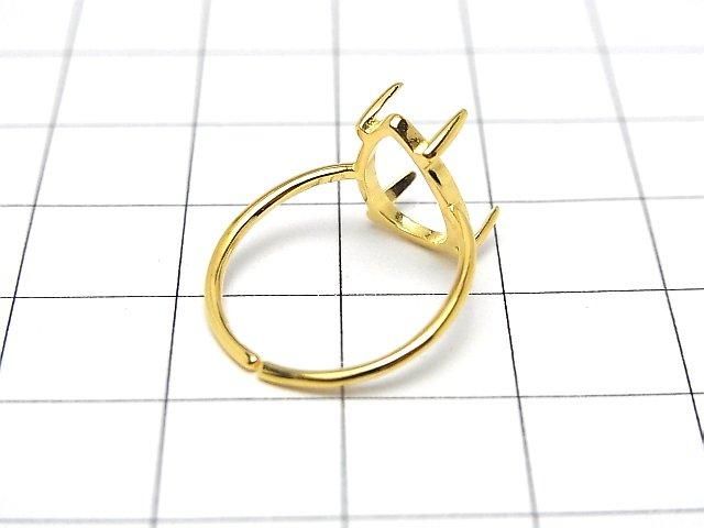 【動画】Silver925 リング空枠(爪留め)ペアシェイプ12×8mm 18KGP フリーサイズ 1個 サムネイル3