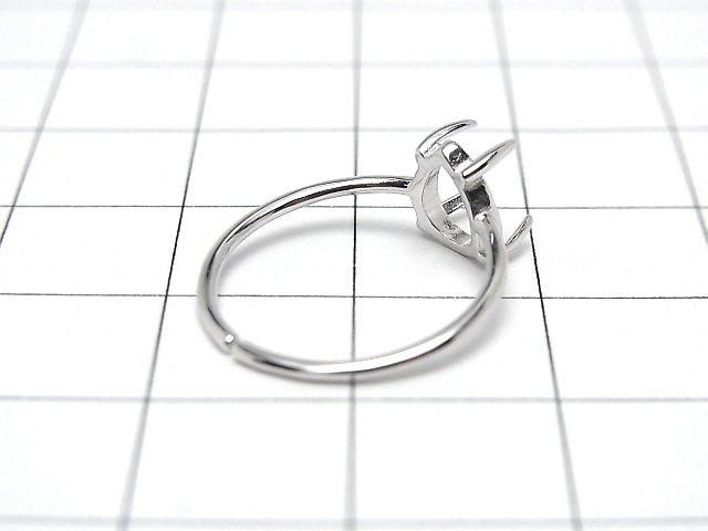 【動画】Silver925 リング空枠(爪留め)ペアシェイプ8×6mm ロジウム フリーサイズ 1個 サムネイル3