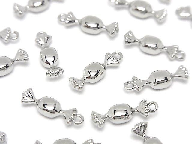 メタルパーツ キャンディモチーフ チャーム14.5×4.5mm シルバー