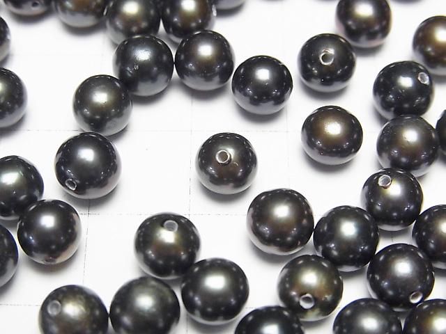【動画】淡水真珠AAA ラウンド6~6.5mm 【片穴】 メタリックネイビー 1ペア サムネイル2